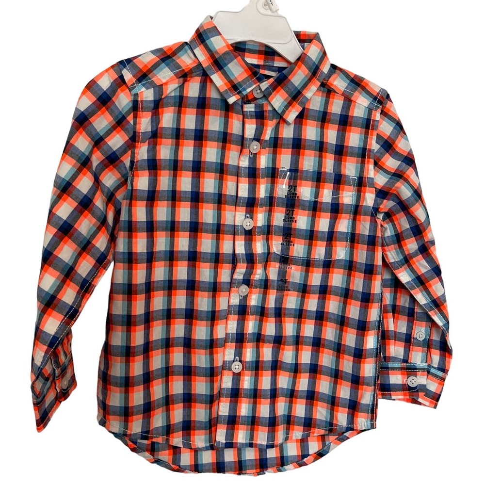 NWT The Childrens Place Button up long sleeves Shirt baby boy Sz 2T NWT